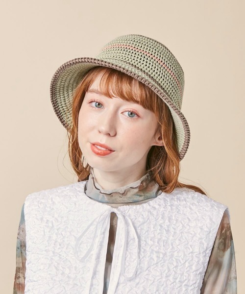 「kaorinomori」 ハット M/57.5cm グリーン レディース_画像3