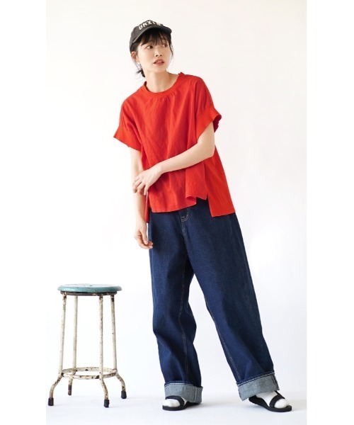 「e-zakkamania stores」 半袖カットソー フリー レッド レディース_画像6