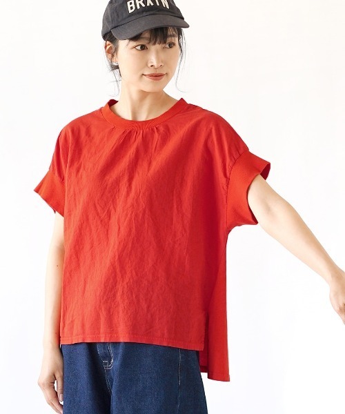 「e-zakkamania stores」 半袖カットソー フリー レッド レディース_画像8