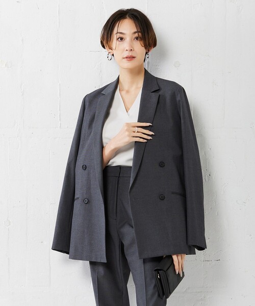 「ICB」 テーラードジャケット 0 ベージュ レディース_画像2