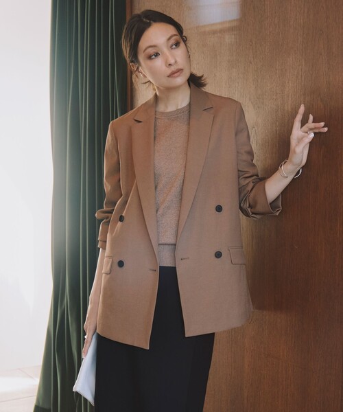 「ICB」 テーラードジャケット 0 ベージュ レディース_画像3