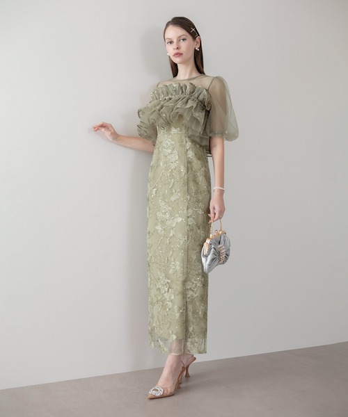 「Leja」 半袖ワンピース SMALL グリーン レディース_画像7