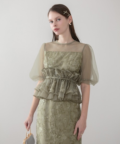 「Leja」 半袖ワンピース SMALL グリーン レディース_画像8