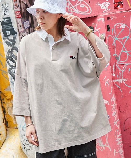 tシャツ ワンポイント刺繍半袖ラガーシャツ レディース セール】ワンポイント刺繍半袖ラガーシャツ（Tシャツ/カットソー