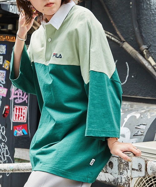 FILA ポロシャツ FILA/フィラ ビッグシルエットワンポイント刺繍