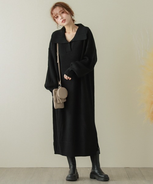 ワンピース セーラーカラーニットワンピース Zozotown Yahoo 店 通販 Yahoo ショッピング