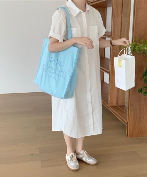 べべ　バック ALMO トートバッグ Bebe ロゴ刺繍トートBAG(BEY) レディース