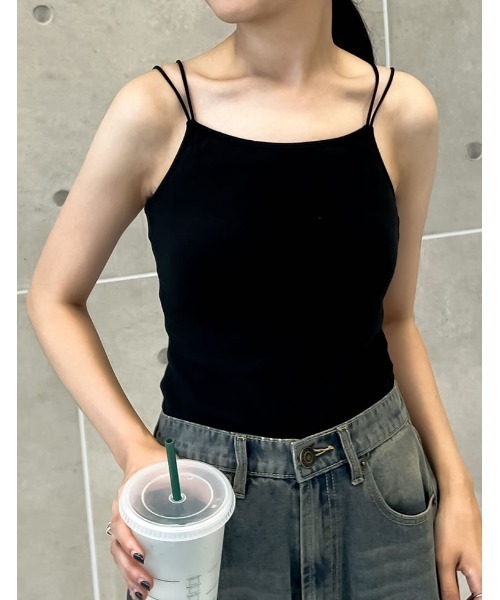 Re:EDIT（リエディ） ダブルストラップフライスカップ付きキャミソール