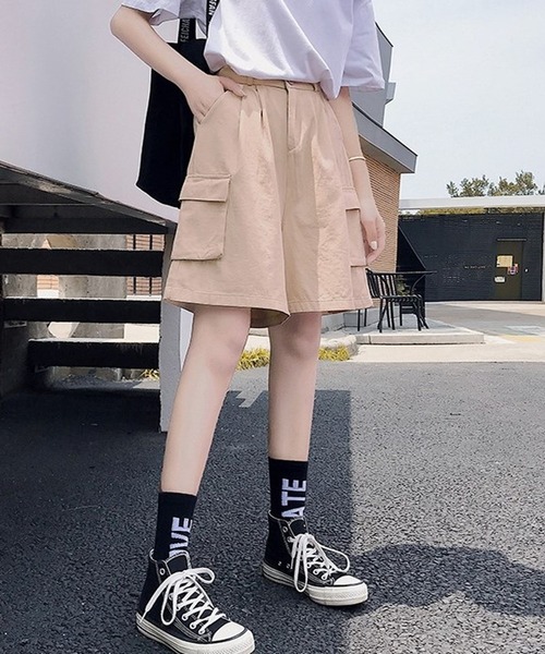 春夏コーデミニパンツ✨大人可愛いシンプル短丈 - メルカリ