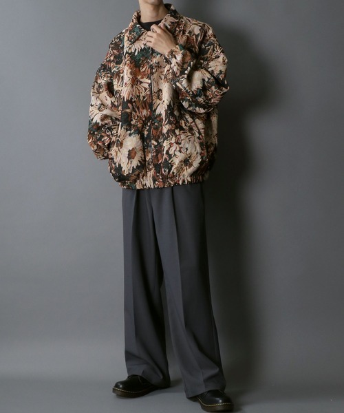 sitry フラワー＆猫 総柄ゴブラン織り ジップブルゾン SITRY（シトリー）の「Gobelins Tapestry Bomber Jacket