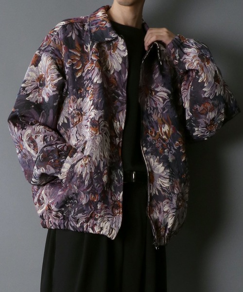 sitry フラワー＆猫 総柄ゴブラン織り ジップブルゾン SITRY（シトリー）の「Gobelins Tapestry Bomber Jacket