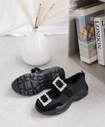 SESTO（セスト） スニーカー ダブルビジューメリージェーン厚底