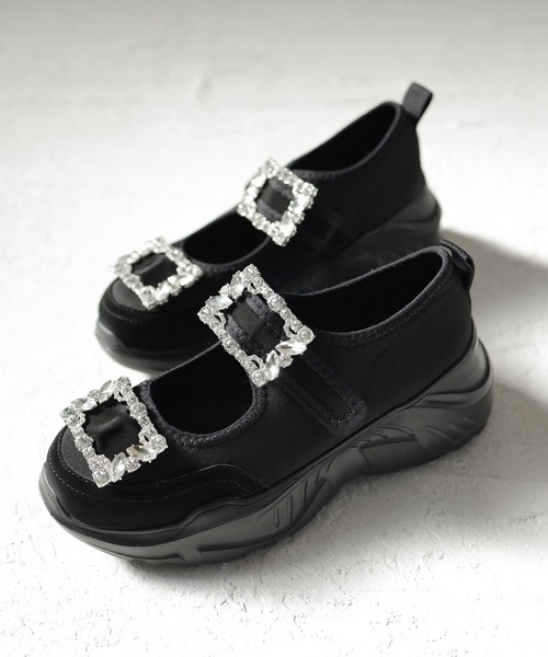 SESTO（セスト） スニーカー ダブルビジューメリージェーン厚底