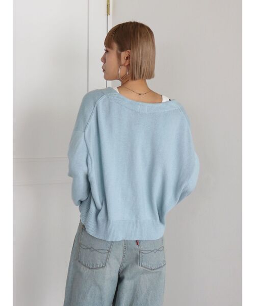 新品 Ungrid ニット 「WEB限定」ロゴルーズニット レディース アングリッド Ungrid ロゴ刺繍ルーズニット （ライトグレー