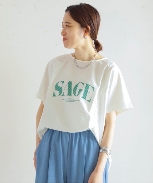 tシャツ ヘリンボーンJQコンビ　半袖ロゴP/O レディース
