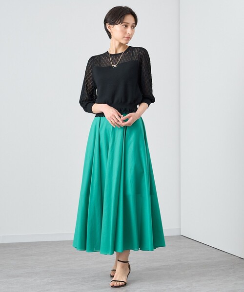 ANAYI ニット セーター レーシー切替プルオーバー レディース