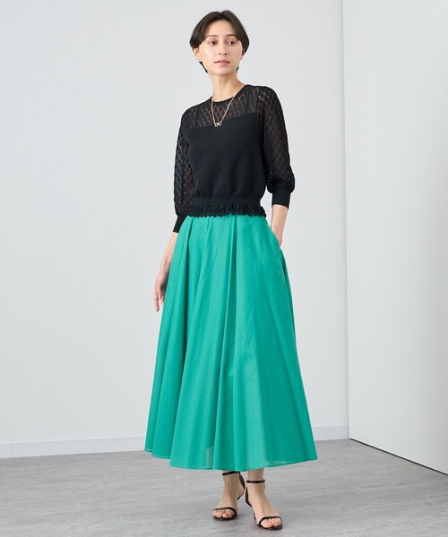 ✨新品タグ付き✨ ANAYI レーシー切替プルオーバー ブラック　レース×ニット セール】 レーシー切替プルオーバー （ニット・セーター