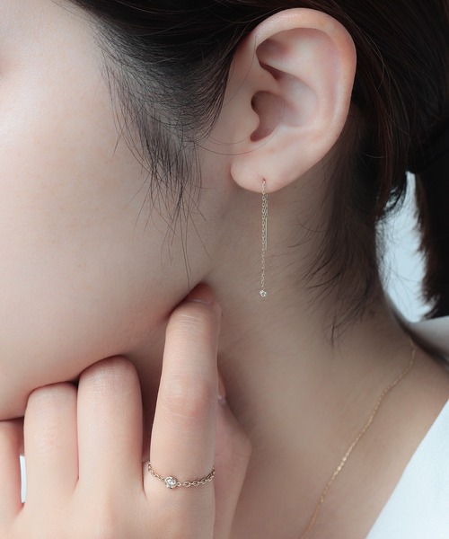 k10一粒ダイヤリング NOIR DE POUPEE 指輪 リング Fri K10 一粒 ダイヤモンド