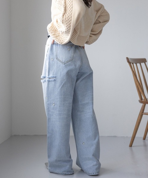 RAGEBLUE ジーンズ デニム デニムパンツ 2size展開/フラワー刺繍