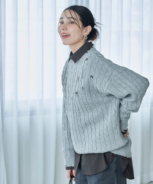 FREAK'S STORE（フリークスストア） ニット セーター ケーブルダメージ