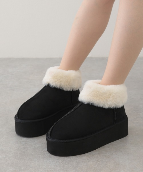 Lace Ladies（レースレディース） ブーツ 5cm厚底 ファー付き ムートン