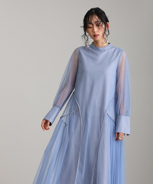 atlo ドレス チュール atlo（アトロ） ドレス 袖あり＆ロング パーティードレス チュール