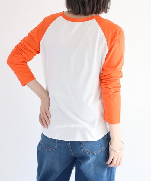 cepo tシャツ シアー配色ラグランスリーブTee レディース