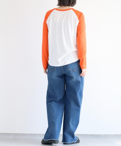 cepo（セポ） tシャツ シアー配色ラグランスリーブTee レディース