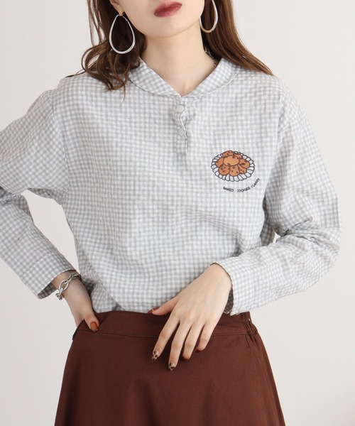 ブラウス シャツ EMAGO クッキー刺繍ブラウス レディース