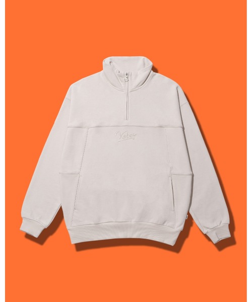 KEBOZ トレーナー スウェット PIPING HALF ZIP SWEAT PULLOVER メンズ  