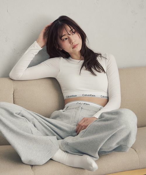   タグ付き新品 ロングスリーブ Tシャツ ブラレット Calvin Klein ブラジャー Icon Cotton ロングスリーブ Tシャツ
