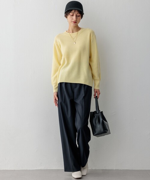 【洗える】ウールカシミヤ クルーネック ニット 23区 ニット セーター 「洗える」ウールカシミヤ クルーネック
