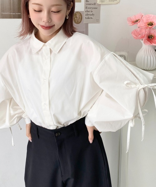 【スナイデル】ダブルリボンチュニックシャツブラウス SNIDEL(スナイデル)の「ダブルリボンチュニックシャツブラウス」 - PARTE
