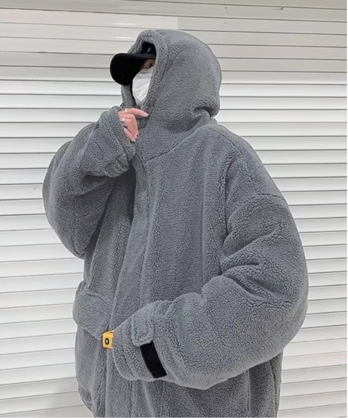 link lot ブルゾン アウター フード付きボアフリースマウンテン