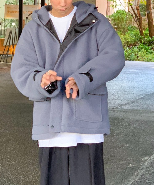 link lot ブルゾン アウター フード付きボアフリースマウンテン