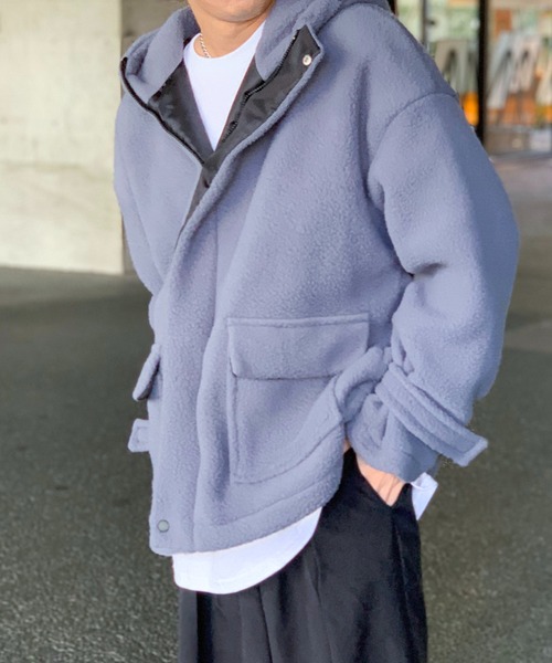 link lot ブルゾン アウター フード付きボアフリースマウンテン