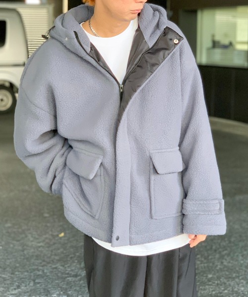 link lot ブルゾン アウター フード付きボアフリースマウンテン