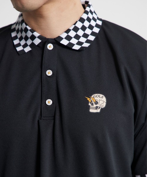 新品【DEVEREUX GOLF】デヴァローゴルフ　チェッカー　半袖ポロシャツ DEVEREUX GOLF ポロシャツ ショッカースカルチェッカー Polo