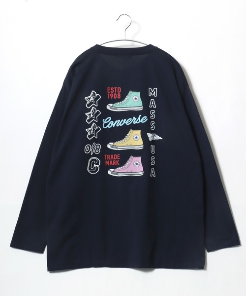 LIBEIRO ロゴ入り ブラック長袖カットソー Tシャツ/カットソー（ブラック/黒色系・長袖）ファッション通販