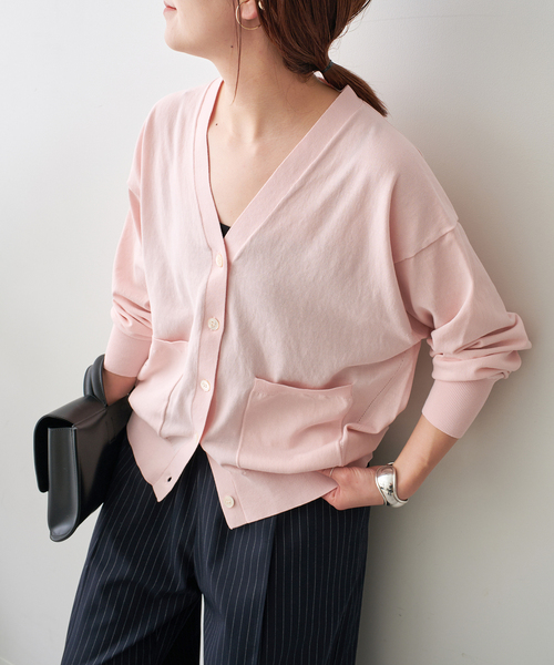 Spick＆Span カーディガン コットンハイゲージカーディガン