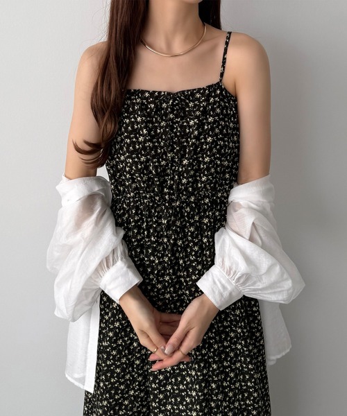 callautia（カラウティア） ワンピース 花柄フレアギャザーキャミ
