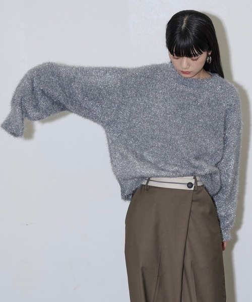 「THE YOn」 長袖ニット FREE シルバー レディース_画像3