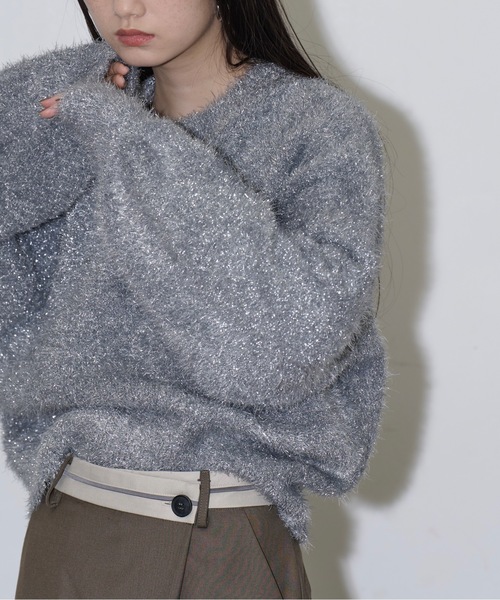 「THE YOn」 長袖ニット FREE シルバー レディース_画像4