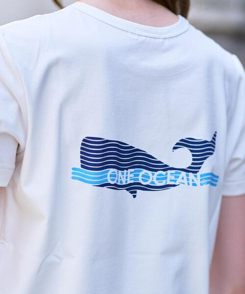 DRESSTERIOR / ドレステリア 【洗える/バックプリント】再生ポリエステルホエイルプリントTシャツ 洗える/バックプリント】再生ポリエステルホエイルプリントT