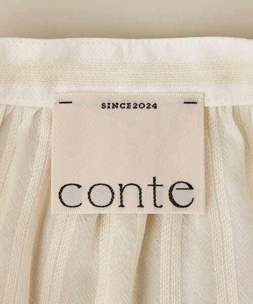 ブラウス シャツ 「conte」ドビーストライプ ボリュームスリーブブラウス レディース conte ブラウス シャツ 「conte」ドビーストライプ ボリューム