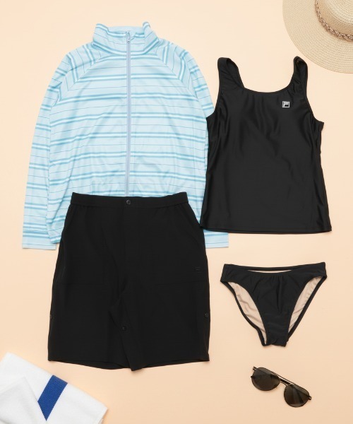 FILA水着、UV加工 FILA（フィラ） 水着 「FILA/フィラ」ボーダーUVウェア付水着4点