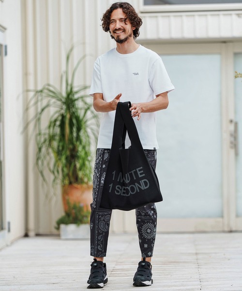 エコバッグ mko12747-1MINUTE 1SECOND logo knit bag ニットバッグ_8