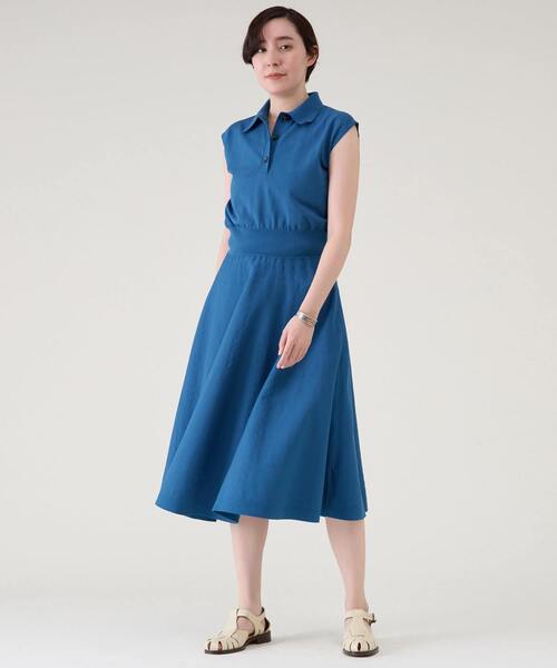 新品タグ付き　マルティニーク　ポロニットワンピース　ネイビー martinique（マルティニーク） ワンピース ポロニットドレス