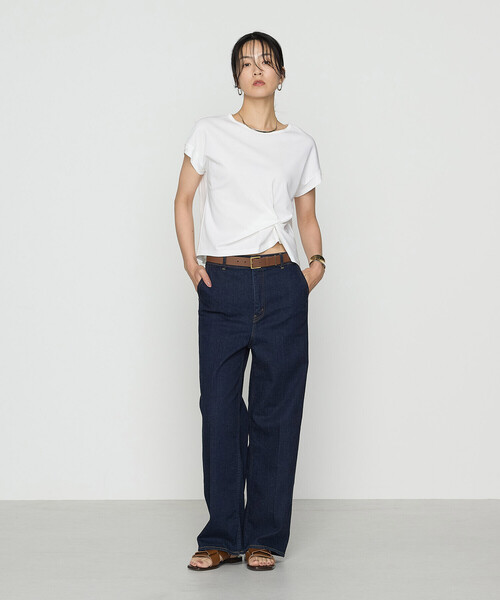 tシャツ コットン強撚ポンチ デザインタックシャツ レディース 一部WEB限定カラー 】コットン強撚ポンチ デザインタックシャツ