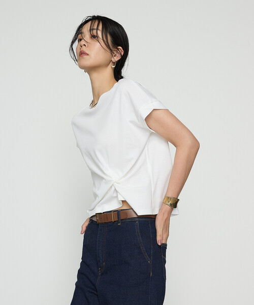 tシャツ コットン強撚ポンチ デザインタックシャツ レディース 一部WEB限定カラー 】コットン強撚ポンチ デザインタックシャツ